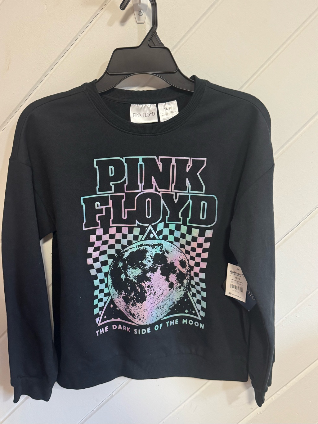 Pink Floyd Kids Black Sweatshirt With Pastel Pink & Mint Moon Graphic